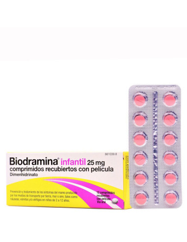 BIODRAMINA INFANTIL 25 MG 12 COMPRIMIDOS- Farmacia Campoamor