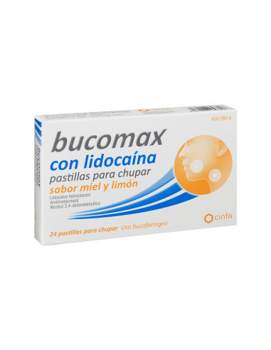 BUCOMAX LIDOCAINA 24 PASTILLAS PARA CHUPAR LIMON- Farmacia Campoamor