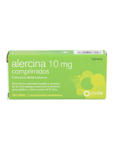 ALERCINA 10 MG 7 COMPRIMIDOS RECUBIERTOS- Farmacia Campoamor