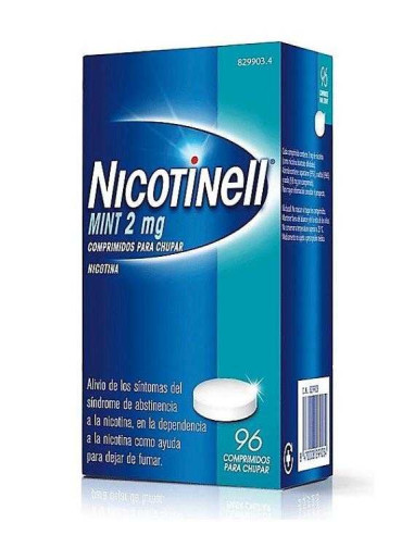 NICOTINELL MINT 2 MG 96 COMPRIMIDOS PARA CHUPAR- Farmacia Campoamor