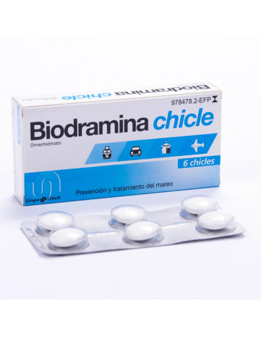 BIODRAMINA 20 MG 6 CHICLES- Farmacia Campoamor