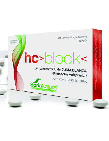 HC BLOCK CONCENTRADO DE FEIJÃO BRANCO 24 COMPRIMIDOS SORIA NATURAL