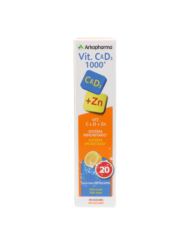 Arkovital Vitamina C Y D3 1000 20 Comps Efervescentes