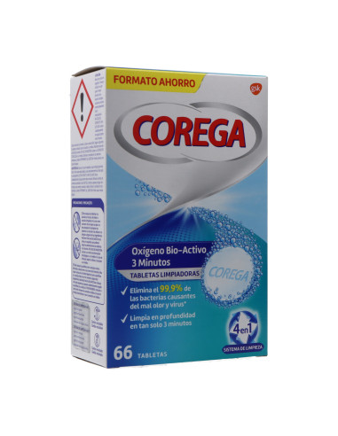 COREGA BIO-ACTIVE OXYGEN 66 TABLETS