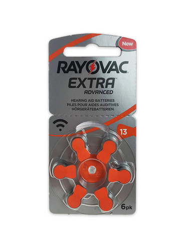 RAYOVAC EXTRA BATTERIES FOR HEARING AID 13 ORANGE 6 UNITS