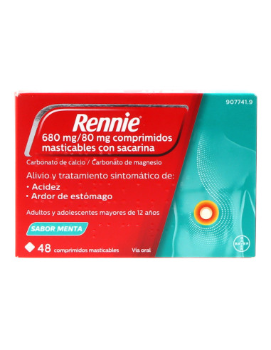 RENNIE 48 COMPRIMIDOS MASTICABLES C/ SACARINA- Farmacia Campoamor
