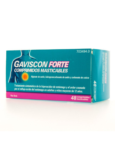GAVISCON FORTE 48 COMPRIMIDOS MASTICABLES- Farmacia Campoamor