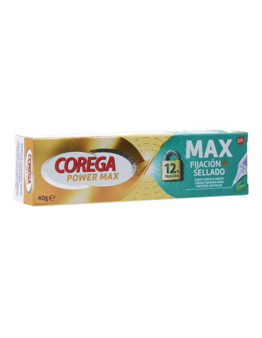 Corega Power Max Fijacion + Sellado 40 g Sabor Menta