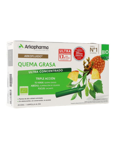 ARKOFLUIDO QUEMAGRASA 20 AMPOULES