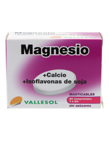 VALLESOL MAGNÉSIO +CÁLCIO +SOJA ISOFLAVONAS 24 UNIDADES