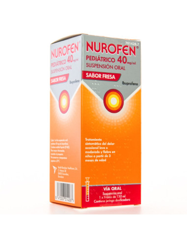 NUROFEN PEDIATRICO 40MG/ML SUSPENSION ORAL 150ML- Farmacia Campoamor