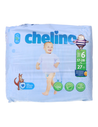 CHELINO LOVE DIAPERS SIZE 6 17-28 KG 27 UNITS