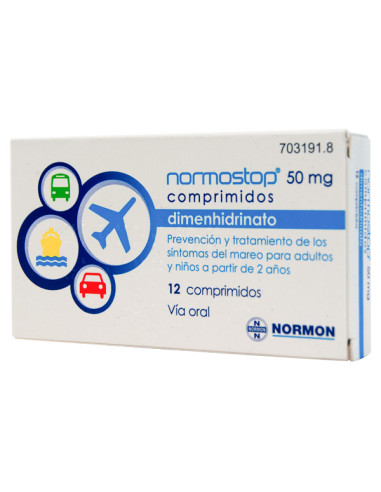 NORMOSTOP 50 MG 12 COMPRIMIDOS RECUBIERTOS (AL/AL)