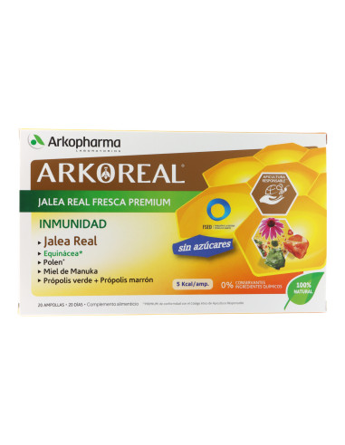 Arkoreal Jalea Real Inmunidad Sin Azucares 20 Ampollas 15 ml