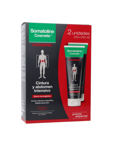 Somatoline Cosmetic Hombre Cintura Y Abdomen Intensivo Noche 2x250 ml Promo