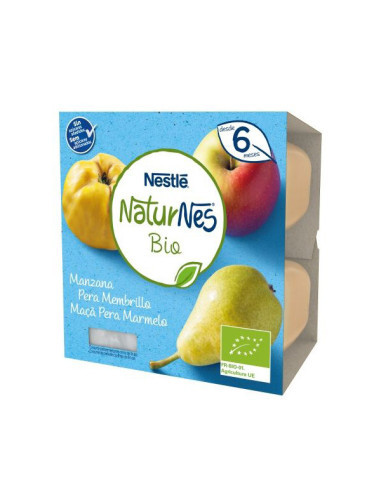 Nestle Naturnes Bio Manzana Pera Membrillo 4x90 g