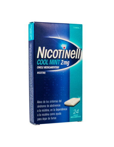 NICOTINELL COOL MINT 2 MG 24 CHICLES