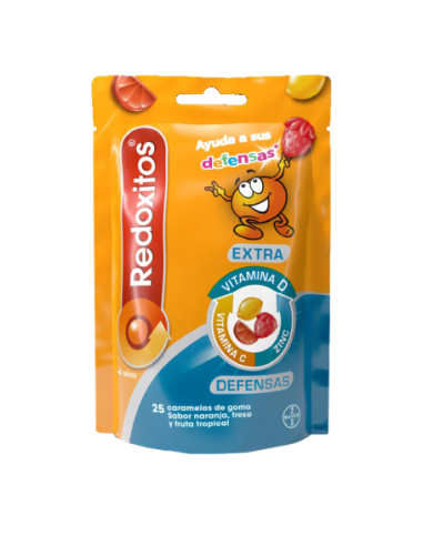 Redoxitos Extra Defensas 25 Caramelos Goma Sabor Naranja Fresa Y Fruta Tropical