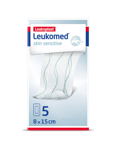 LEUKOMED SKIN SENSITIVE ADHESIVE STERILE DRESSING 5 UNITS 15 CM X 8 CM