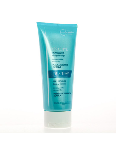 DUCRAY KERACNYL CLEANSING GEL FOR FACE AND BODY 200 ML