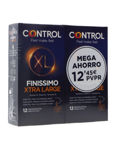 CONTROL CONDOMS FINISSIMO XL 12 UNITS + 12 UNITS PROMO