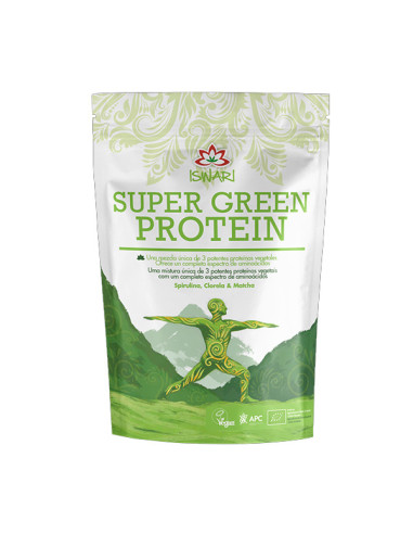 ISWARI SUPER GREEN PROTEIN ESPIRULINA, CLORELA & MATCHA 250 G