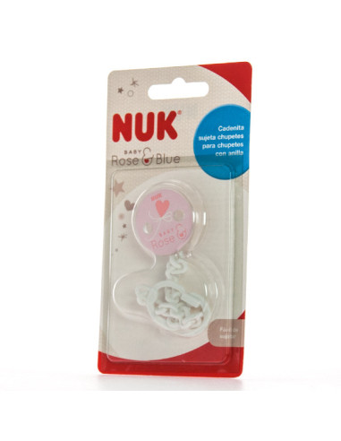 NUK PACIFIER CHAIN ROSE AND BLUE