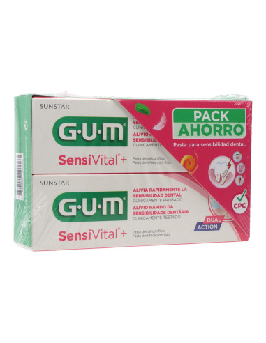 GUM SENSIVITAL+ DENTÍFRICO 2X75 ML PROMO
