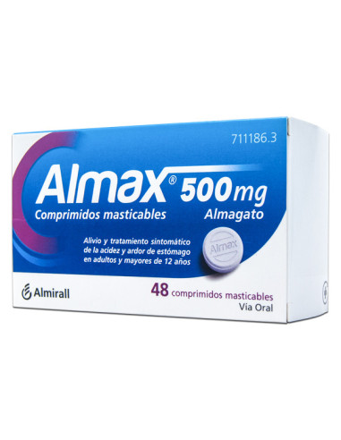 ALMAX 500 MG 48 COMPRIMIDOS MASTICABLES- Farmacia Campoamor