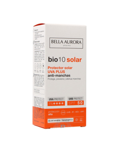 BELLA AURORA BIO10 SOLAR PROTECTOR SOLAR UVA PLUS ANTIMANCHAS PIEL PIEL SENSIBLE 50 ML