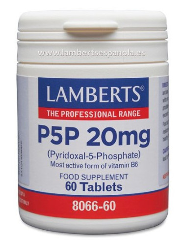 Lamberts P5p 20 Mg (pyridoxal-5-phosphate) 60 Tabs 8066-60