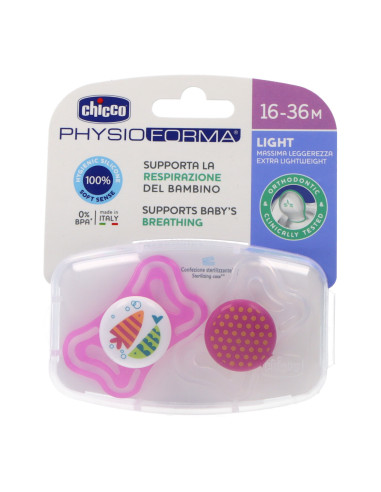 CHICCO SILICONE PACIFIER PHYSIO LIGHT PINK 16-36M