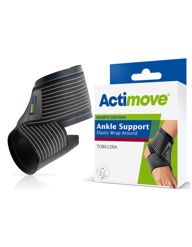 ACTIMOVE ELASTIC ANKLE SUPPORT WITH ADJUSTABLE STABILIZING STRAP BLACK S