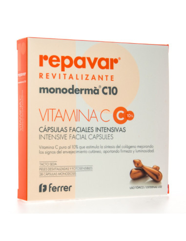 REPAVAR REVITALIZANTE MONODERMA C10 VITAMIN C 28 CAPSULES