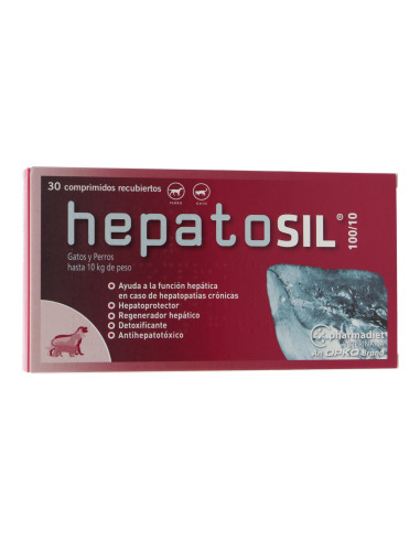 HEPATOSIL 100/10 HASTA 10KG 30 COMPRIMIDOS VETERINÁRIA