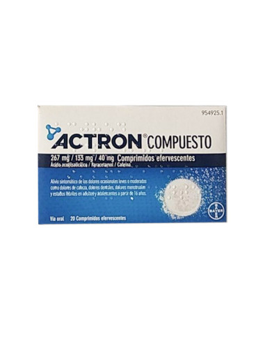 ACTRON COMPUESTO 20 COMPRIMIDOS EFERVESCENTES- Farmacia Campoamor
