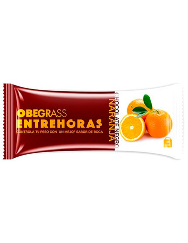 OBEGRASS ENTREHORAS DARK CHOCOLATE AND ORANGE BARS 30 G 20 UNITS