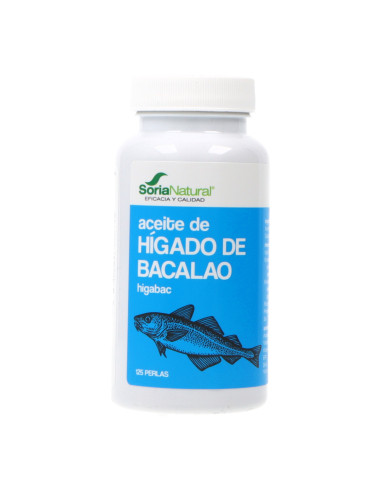 HIGABAC ACEITE DE HIGADO DE BACALAO 125 PERLAS SORIA NATURAL 06074