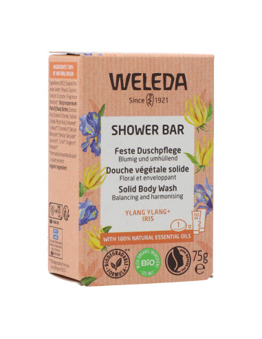 WELEDA SHOWER BAR YLANG YLANG + IRIS SOLID SOAP 75 G