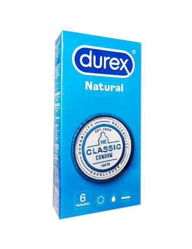 DUREX PRESERVATIVOS NATURAL CLASSIC 6 UNIDADES