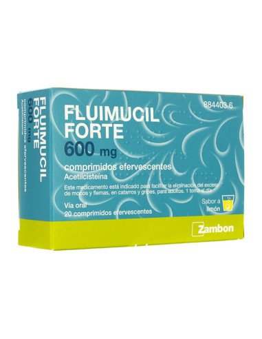 FLUIMUCIL FORTE 600 MG 20 COMPRIMIDOS EFERVESCEN- Farmacia Campoamor