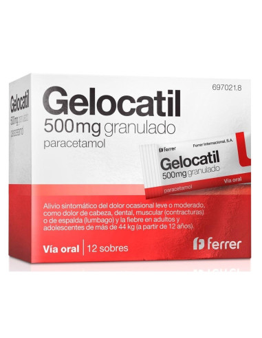 GELOCATIL 500 MG 12 SOBRES GRANULADO- Farmacia Campoamor