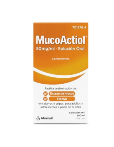 MUCOACTIOL 50 MG/ML SOLUCION ORAL 200 ML- Farmacia Campoamor