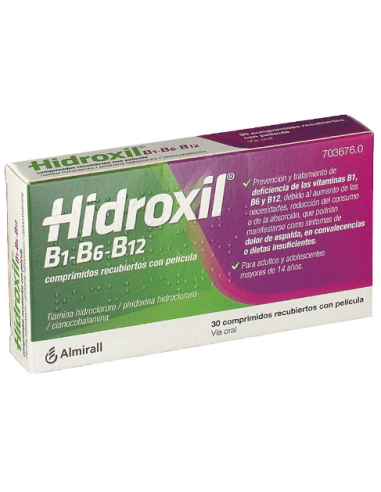 HIDROXIL B1 B6 B12 30 TABLETS