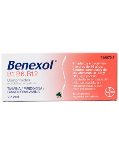 BENEXOL B1 B6 B12 30 COMPRIMIDOS